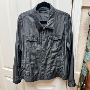 Tahari Snap Button Jacket Large‎ Black Casual Lyocell Pockets